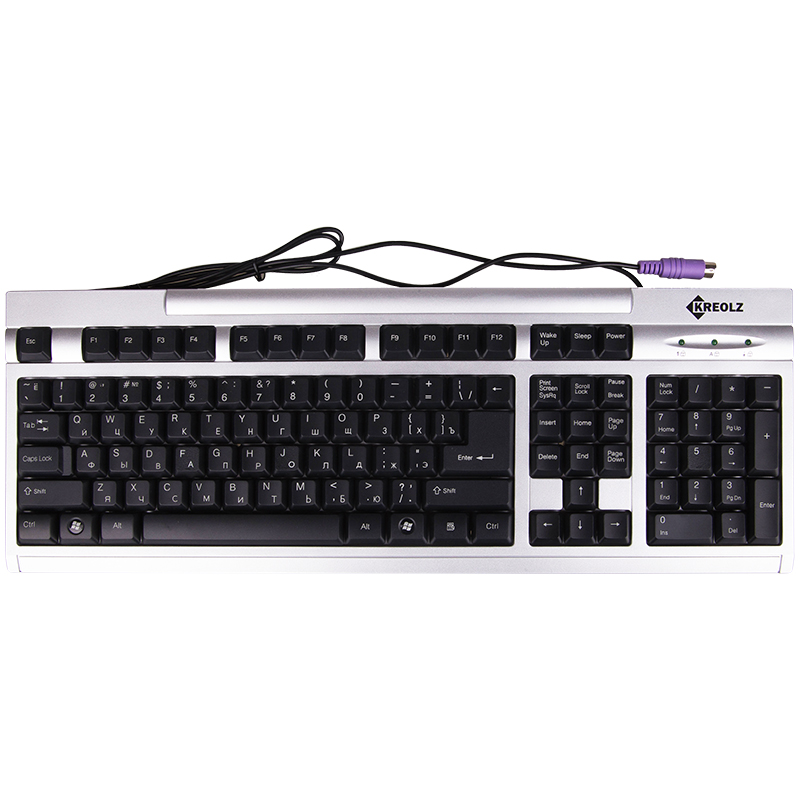 Клавиатура Kreolz KS-302sb PS/2, серебряный