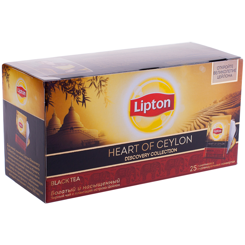 Чай Lipton "Discovery. Heart of Ceylon", черный, 25 пакетиков по 2г