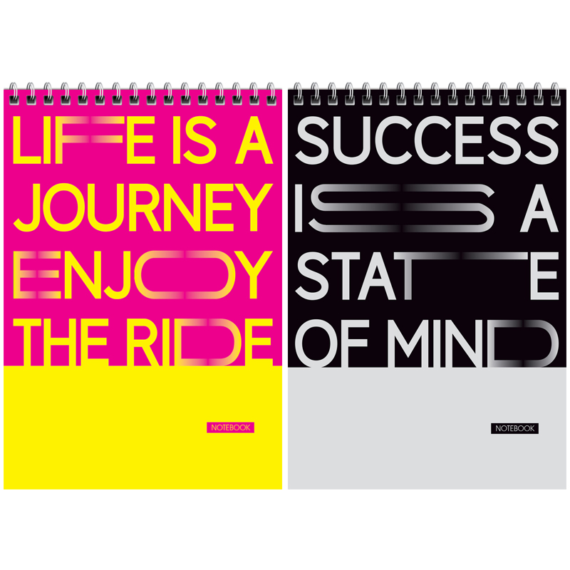 Блокнот А5 60л. на гребне ArtSpace "Моноколор. 2color quotes", твердая подложка