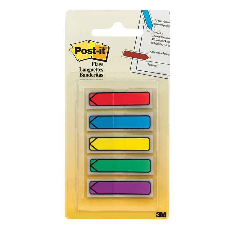 Флажки-закладки Post-it "Professional", суперклейкие, 43*12мм, 20л*5 цветов, блистер