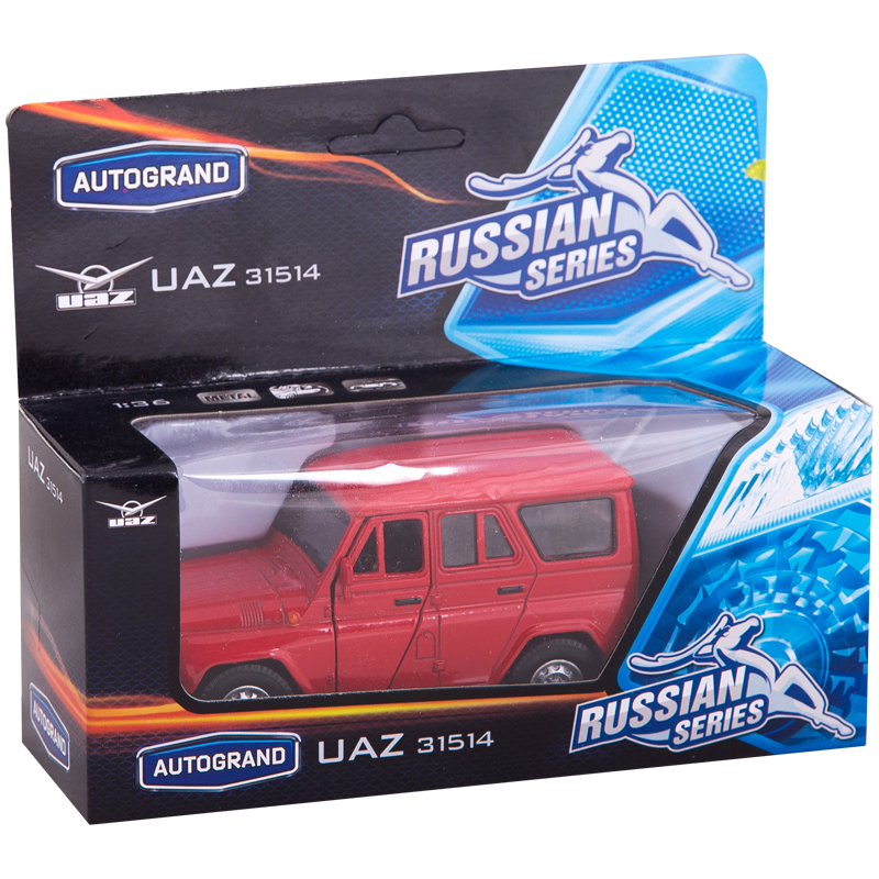 Машина игрушечная "UAZ 31514" гражданская, 1:36, инерционный механизм, картонная коробка