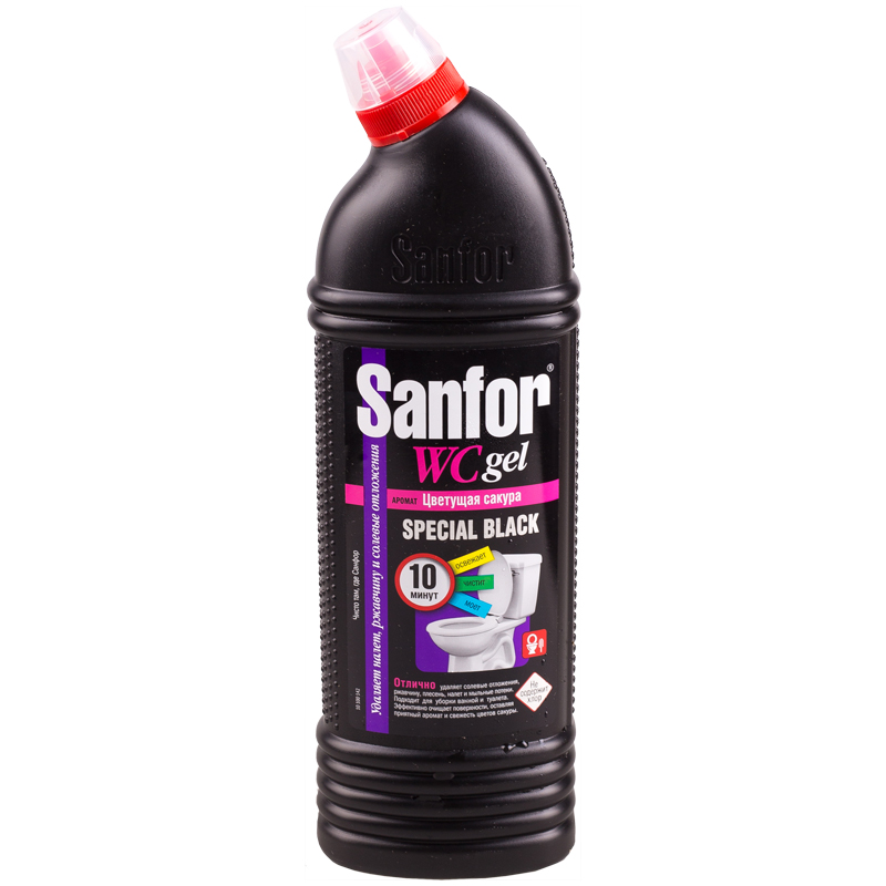 Средство для туалета Sanfor WС "Speсial Black", гель, 1000мл