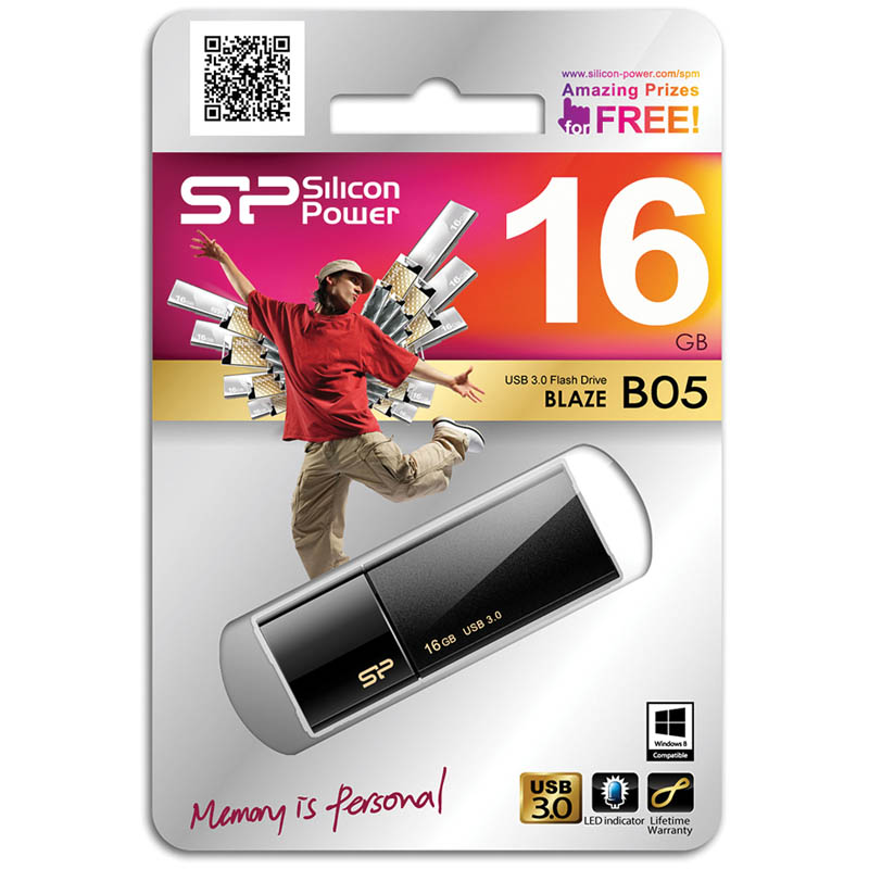 Память SiliconPower "Blaze B05"  16GB, USB3.0 Flash Drive, черный