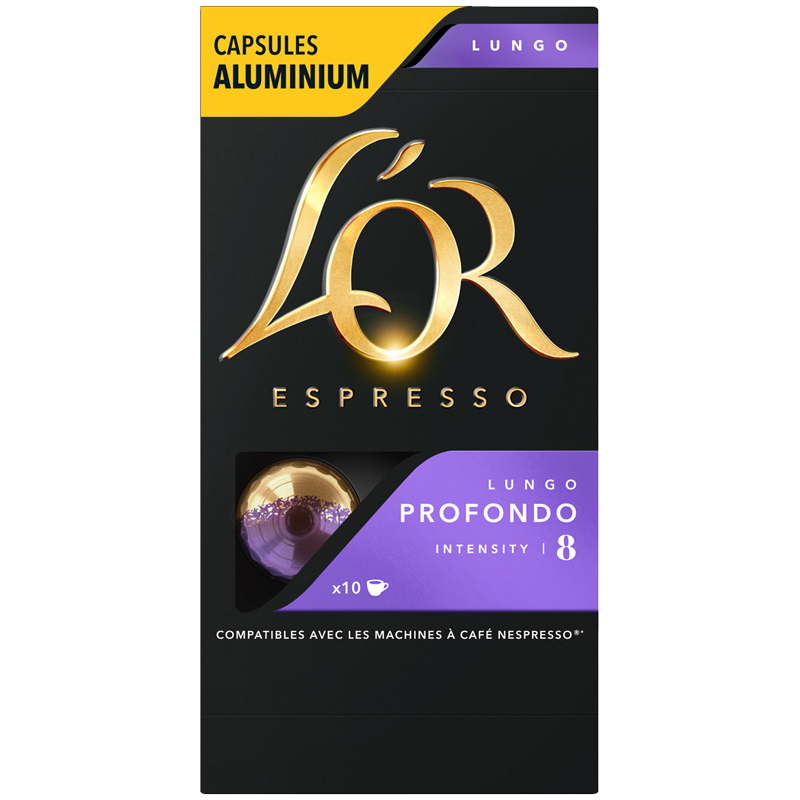 Кофе в капсулах L OR "Espresso Lungo Profondo", капсула 5,2г, 10 алюм. капсул, для машины Nespress