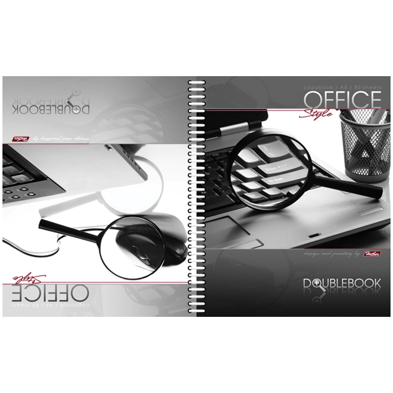 Тетрадь 80л. А5 клетка на гребне двойная "Office Style"