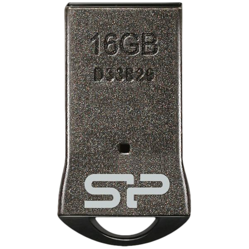 Память SiliconPower "Touch T01"  16GB, USB2.0 Flash Drive, черный (металл. корпус)