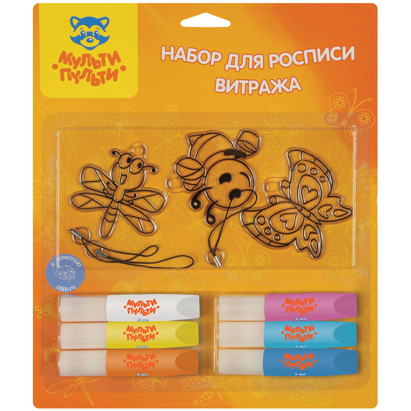 Набор для росписи витража Мульти-Пульти "Насекомые", блистер