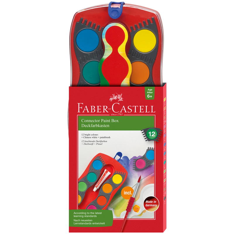 Акварель Faber-Castell "Connector", 12 цветов, пластик/картон