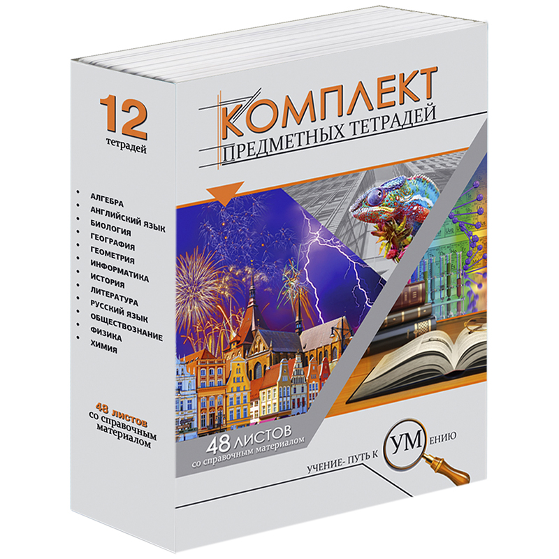 Комплект (12шт.) тематических тетрадей 48л. BG "Учение-путь к умению"