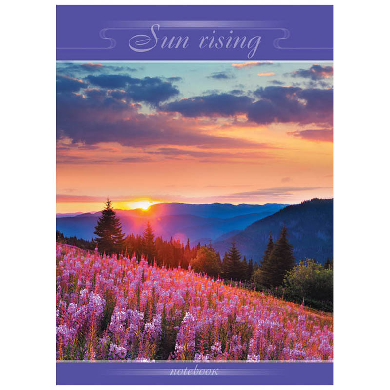 Бизнес-блокнот А4 80л. "Пейзажи. Sun rising", 5-ти цветный блок, глянцевая ламинация