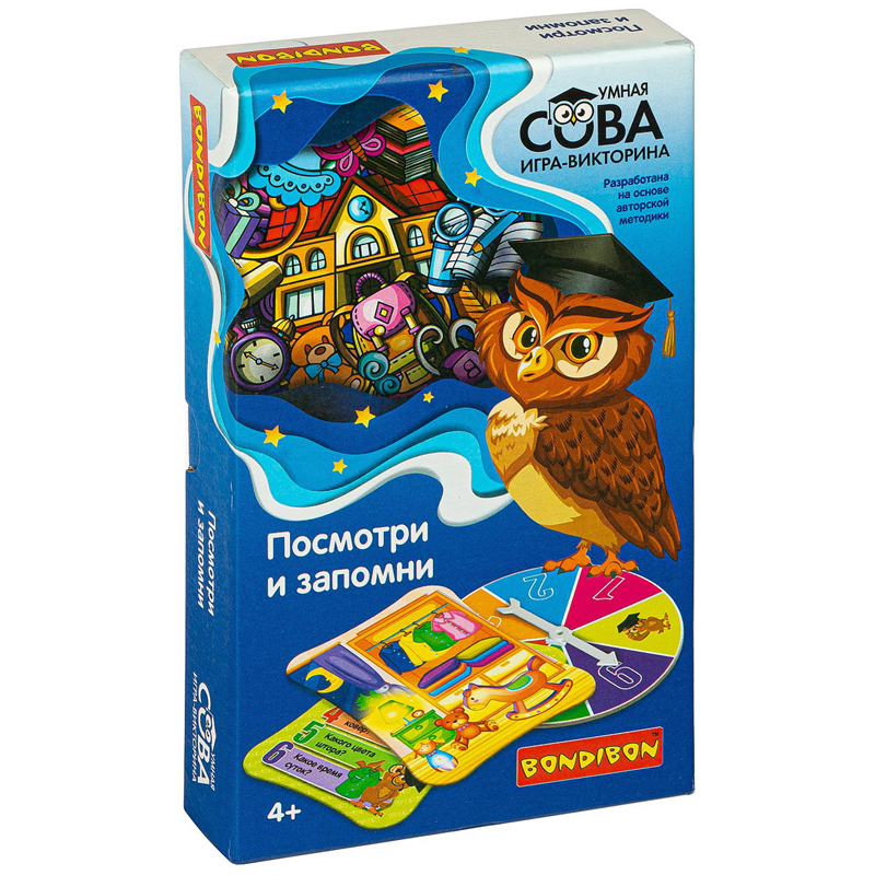 Игра-викторина Bondibon "Умная Сова. Посмотри и запомни"