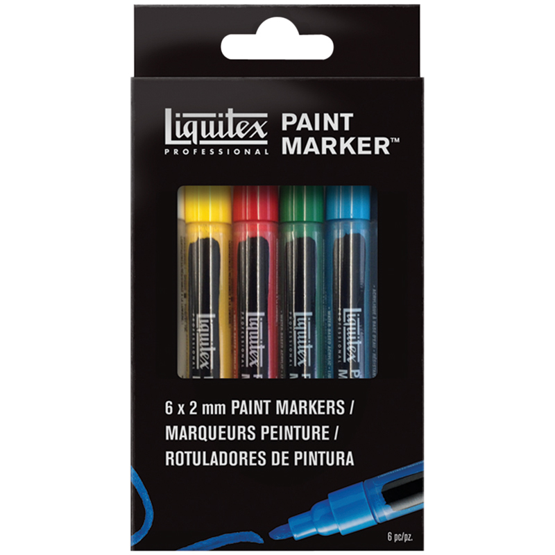 Набор маркеров акриловых Liquitex "Paint marker Fine", 2мм, скошенный, 6шт.