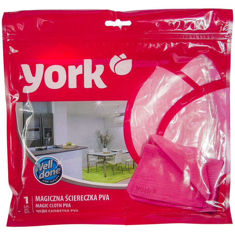 Салфетка для уборки York Чудо из ПВА, 32*43см, европодвес