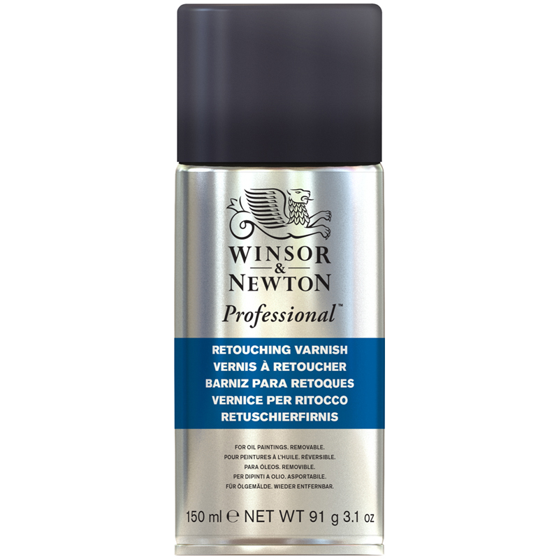 Лак ретушный глянцевый Winsor&Newton "Professional" для ретуширования, аэрозоль,150мл