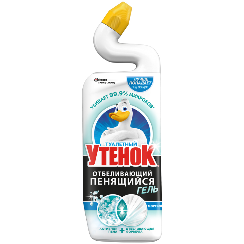 Средство для туалета Туалетный утенок "Отбеливающий пенящийся гель Морской", 750мл