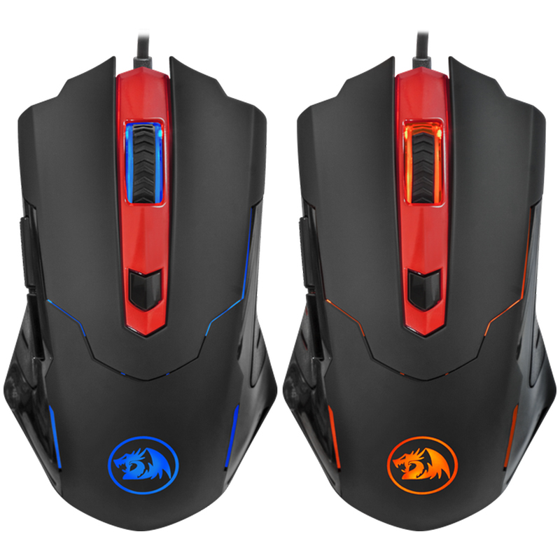 Мышь игровая Redragon Pegasus, USB, 1000-3200dpi, с подстветкой, красный, черный, 6btn+Roll