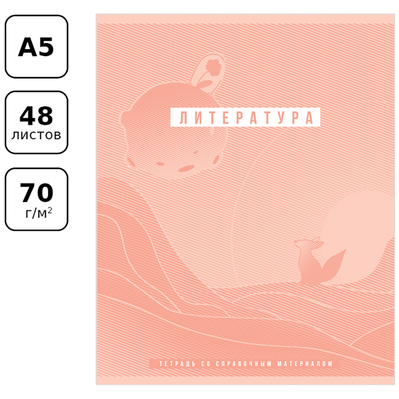 Тетрадь предметная 48л. BG "Ритмы" - Литература, пантонная печать, матовая ламинация, выб. лак, 70г/м2