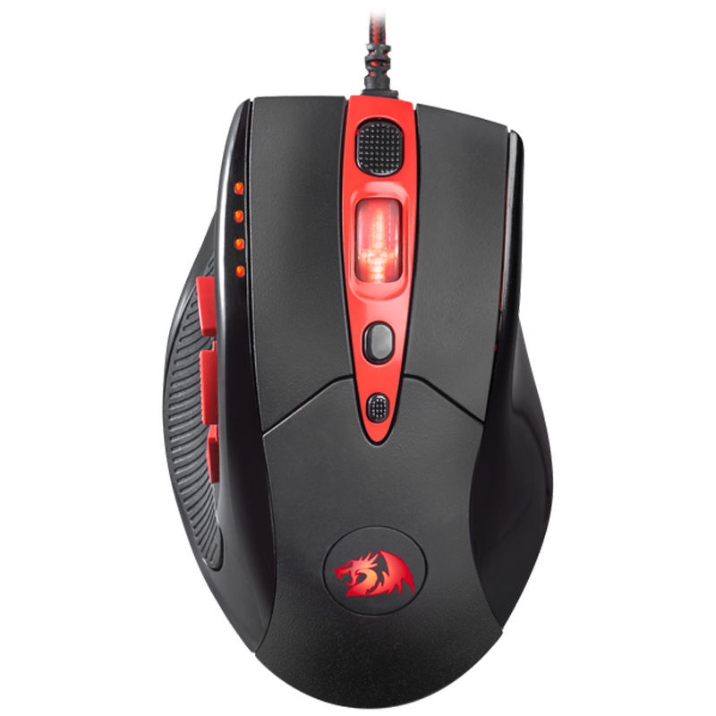 Мышь игровая Redragon Titanoboa, USB, 100-8000dpi, с подстветкой, красный, черный, 9btn+Roll