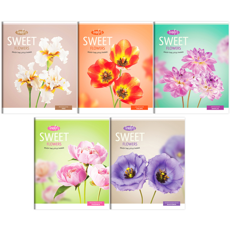 Тетрадь 96л., А5, клетка ArtSpace "Цветы. Sweet flower", ВД-лак