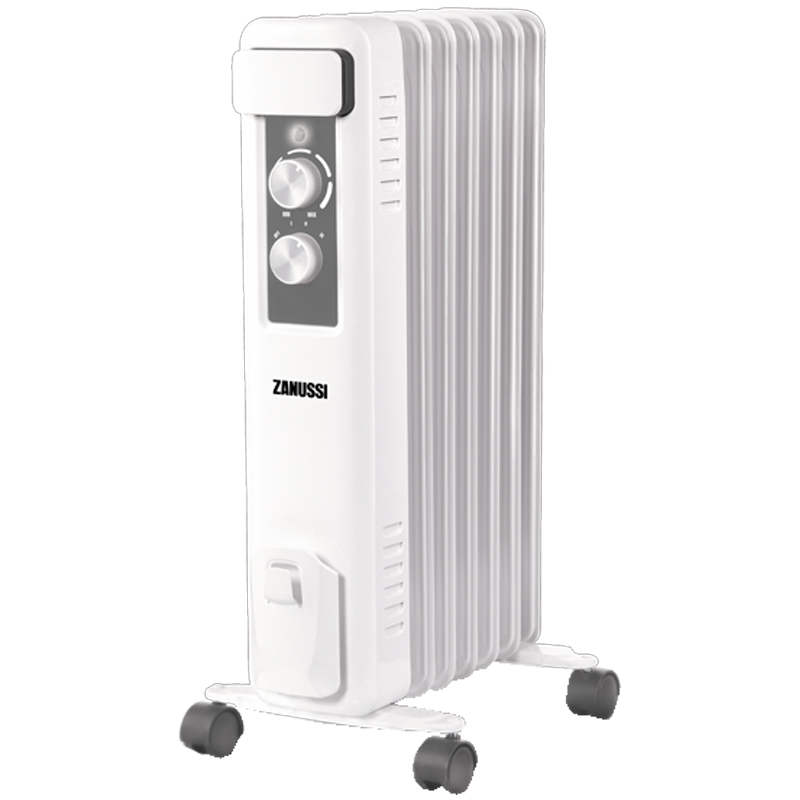 Радиатор масляный Zanussi ZOH/CS-07W, 1500Вт, 7 секций, до 20м2, механич. тип, белый (ПОД ЗАКАЗ)