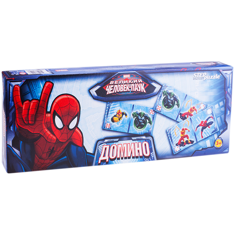 Игра настольная Домино, Step Puzzle "Marvel. Человек паук", картонная коробка