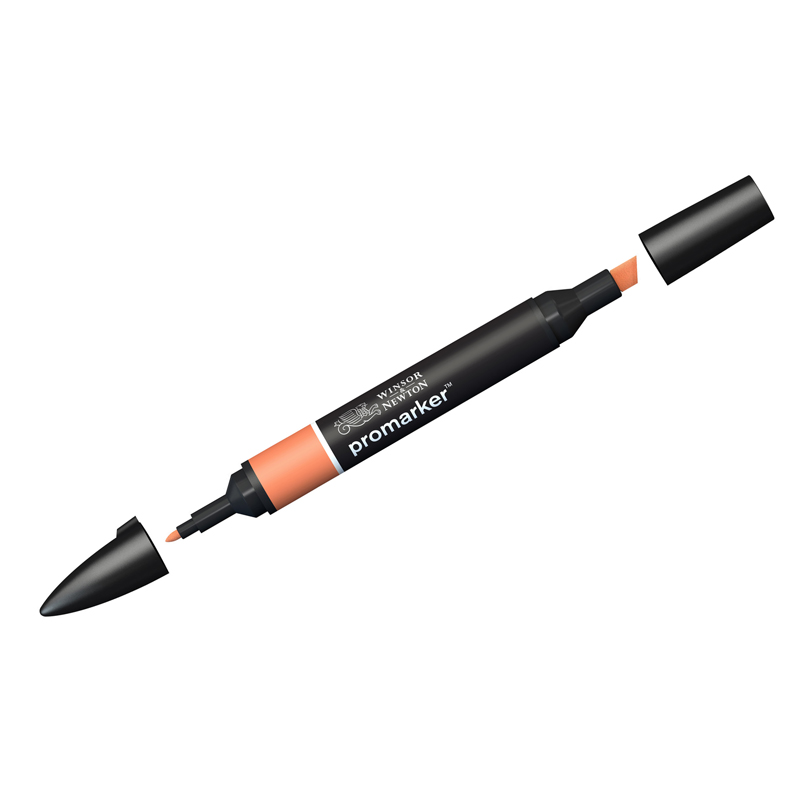 Маркер художественный двухсторонний Winsor&Newton "Pro", пулевидный/скошенный, 2мм/7мм, манго
