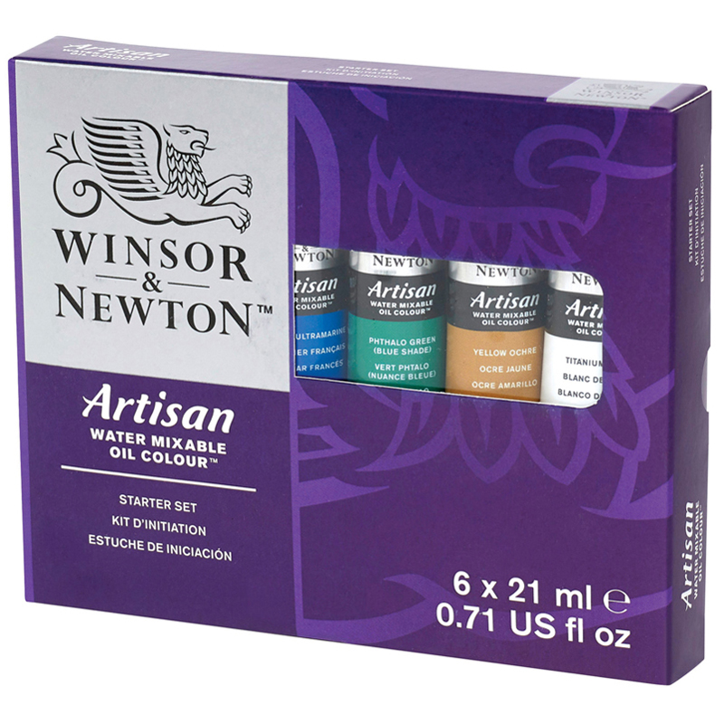 Краски масляные водорастворимые Winsor&Newton "Artisan", 06 цветов, 21мл, туба