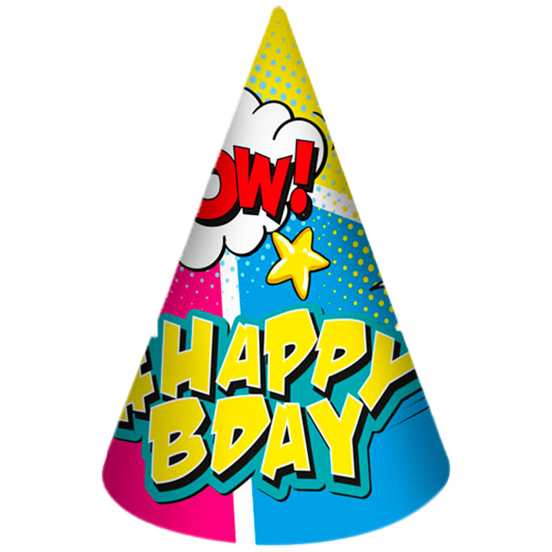 Набор колпаков ПатиБум "Комиксы. HappyBday", 6шт., европодвес