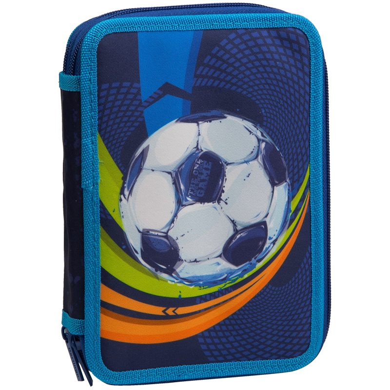 Пенал 2 отделения, 200*140*45 Berlingo "Football", полиэстер