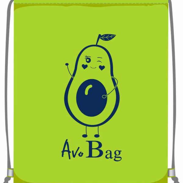 Сумка для сменной обуви Lamark "AvoBag/Сумка с авокадо", 34х42 см, на шнурке, светоотражающие элементы, цвет лайм