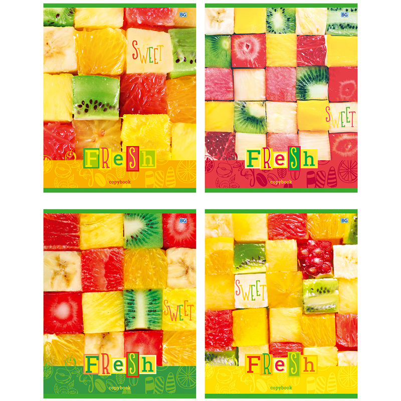 Тетрадь 48л., А5, клетка BG "Sweet fresh"