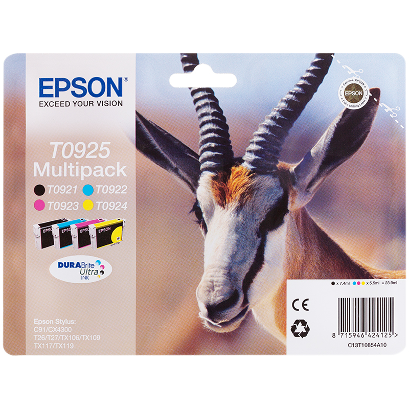 Набор картриджей ориг. Epson T0925 (Bk,C,M,Y) для C91/CX4300/T26/T27/TX106/TX109/TX117/TX119