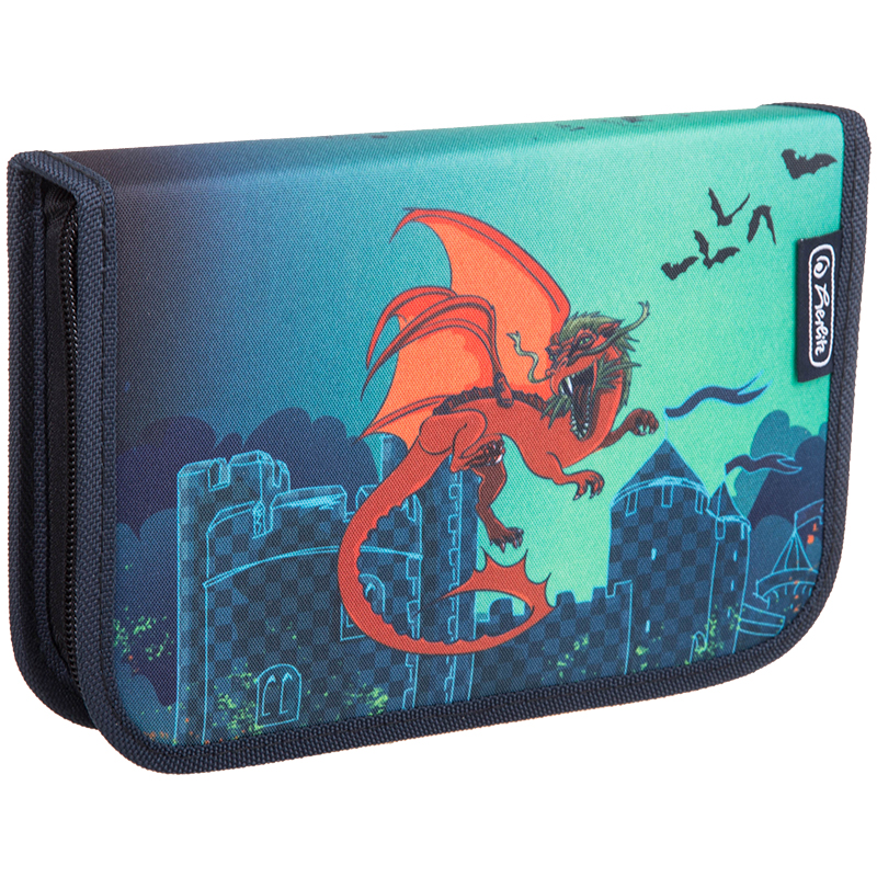 Пенал 1 отделение, 200*140*35 Herlitz "Dragon", с наполнением