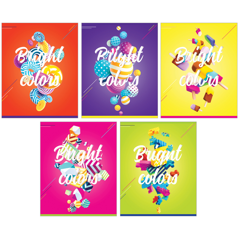 Тетрадь 48л., А5, клетка ArtSpace "Стиль. Bright colors", ТВИН-лак