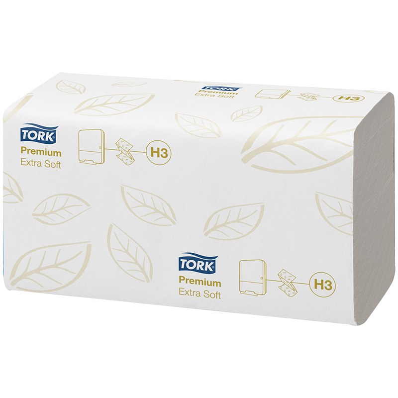 Полотенца бумажные лист. Tork "Premium"(ZZ сл)(H3), 2-слойные, 200л/пач., 23*22,6см, белые
