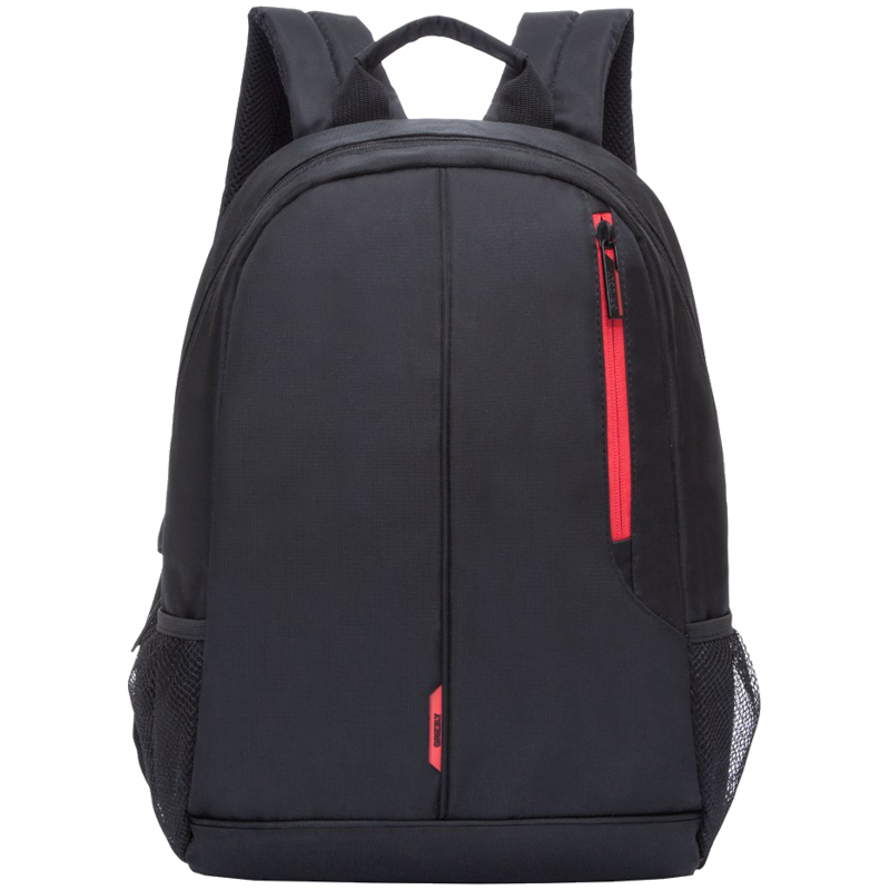 Рюкзак Grizzly, 32*45*13см, 1 отделение, 4 кармана, мягкая спинка, черный-красный