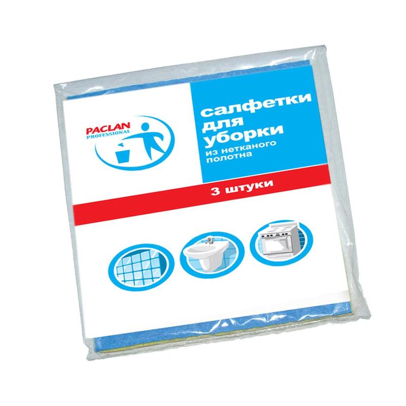 Салфетка 30*38см хоз.униерс. неткан.полотно 3 шт/уп