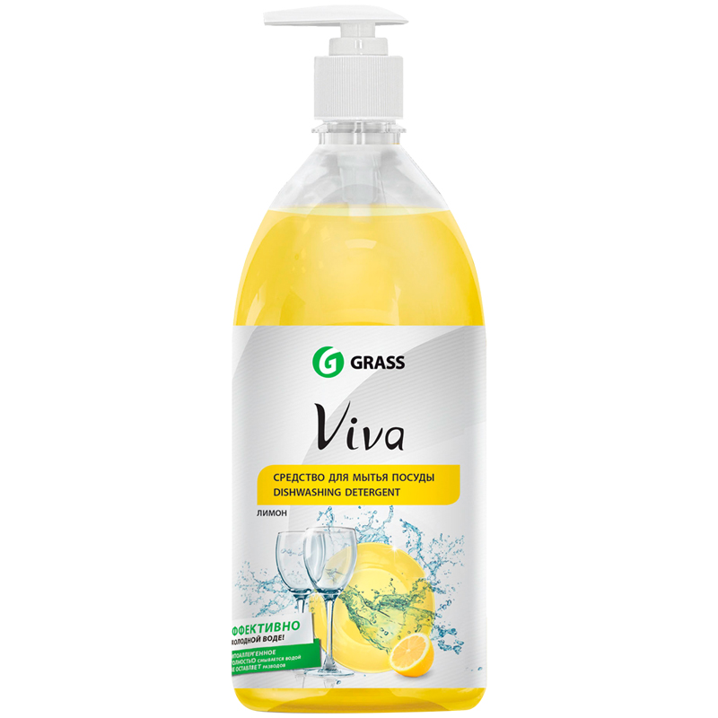 Средство для мытья посуды Grass "Viva", пенка, с дозатором, 1л