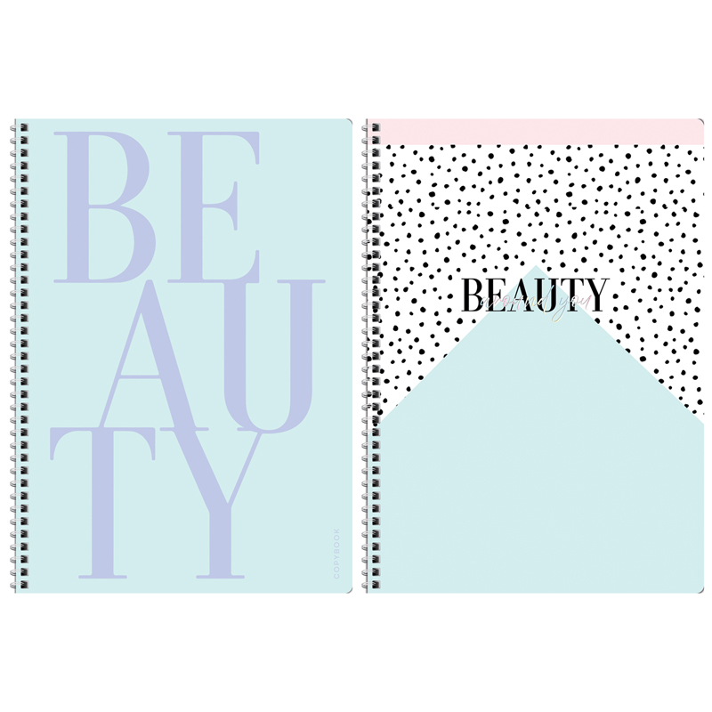 Тетрадь 80л., А4, клетка на гребне GreenwichLine "Beauty shapes", матовая ламинация, тиснение фольгой, 70г/м2