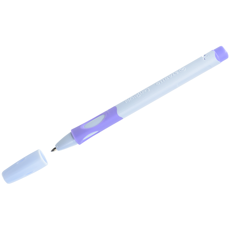 Ручка шариковая Stabilo "LeftRight" для левшей, синяя, 0,8мм, грип, лавандовый корпус