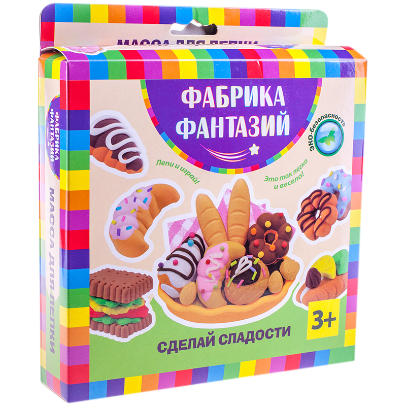 Набор для лепки Фабрика фантазий "Кондитерская" 02 цвета*35г+2 цвета*15г, картон, европодвес