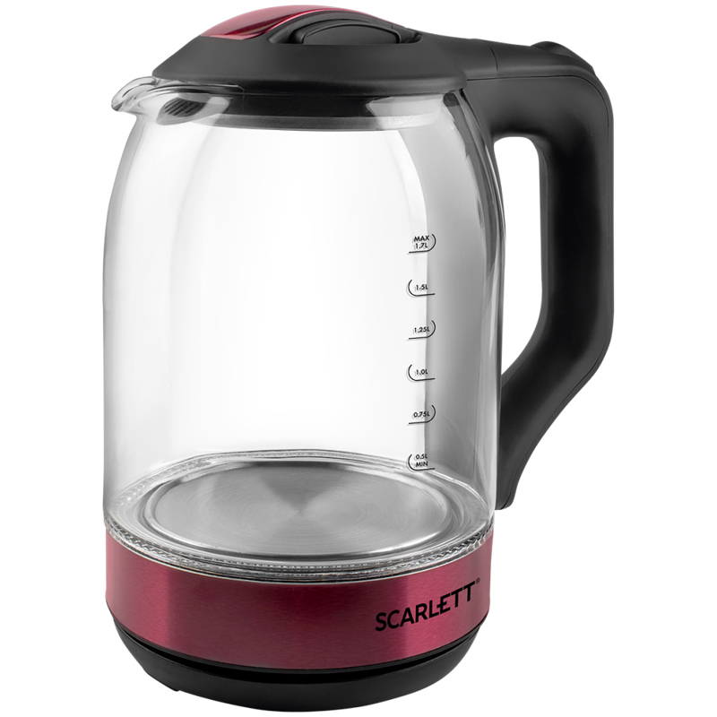 УЦЕНКА-Чайник электрический Scarlett SC-EK27G44, 1,7л, 1800Вт, с подсветкой, стекло/пластик