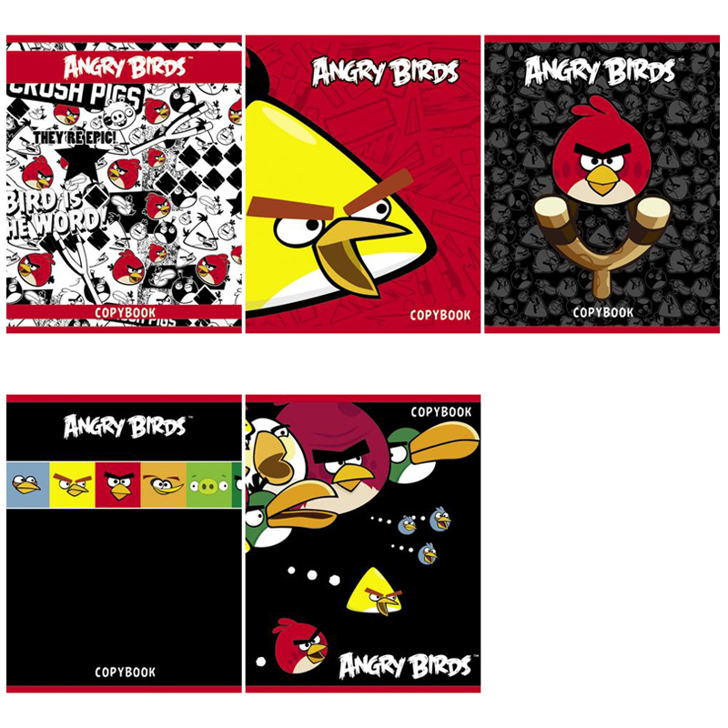 Тетрадь 48л. А5 линия "ANGRY BIRDS", выборочный лак
