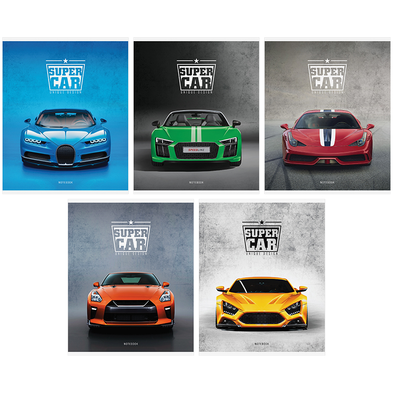Тетрадь 80л., А5, клетка ArtSpace "Авто. Unique cars", выборочный уф-лак