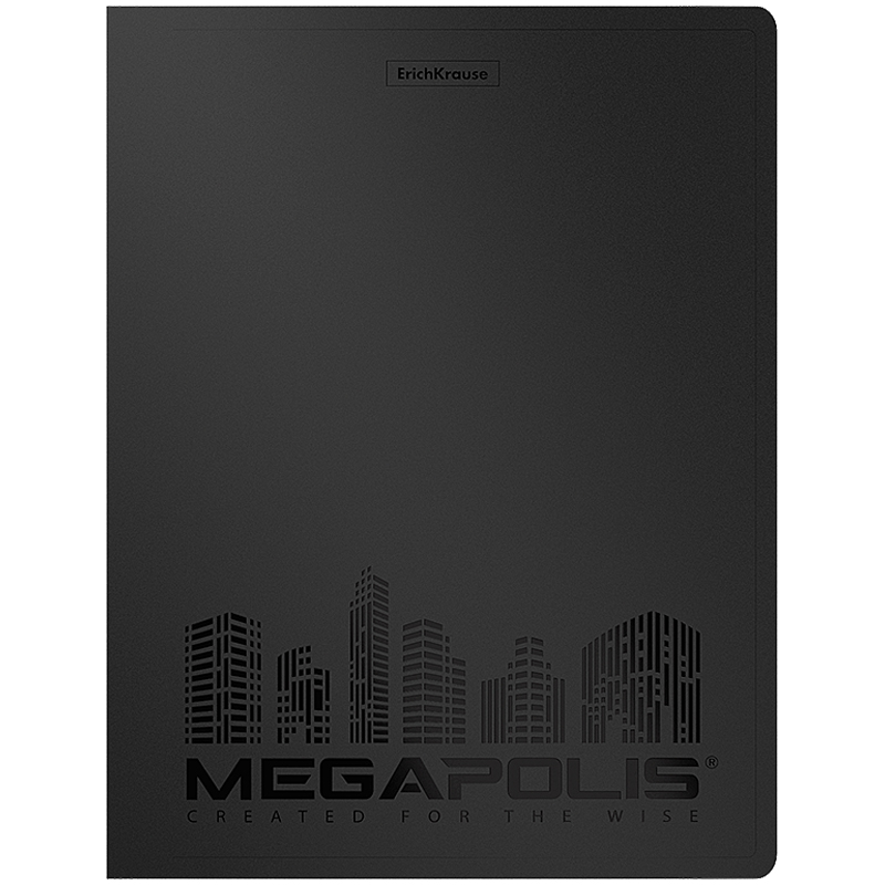 Папка на 2 кольцах Erich Krause "Megapolis", 24мм, 800мкм, черная