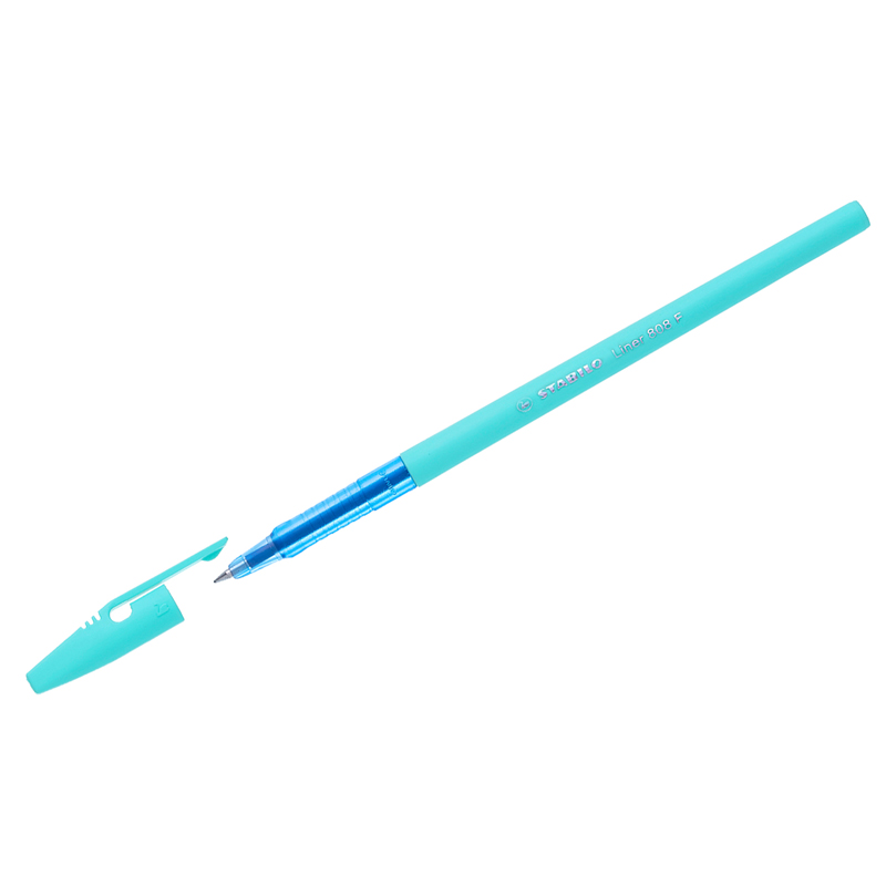 Ручка шариковая Stabilo "Liner Pastel 808 F" синяя, цвет корпуса бирюзовый, 0,38мм