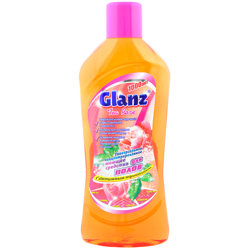 Средство для мытья полов Glanz "Роза", 1л
