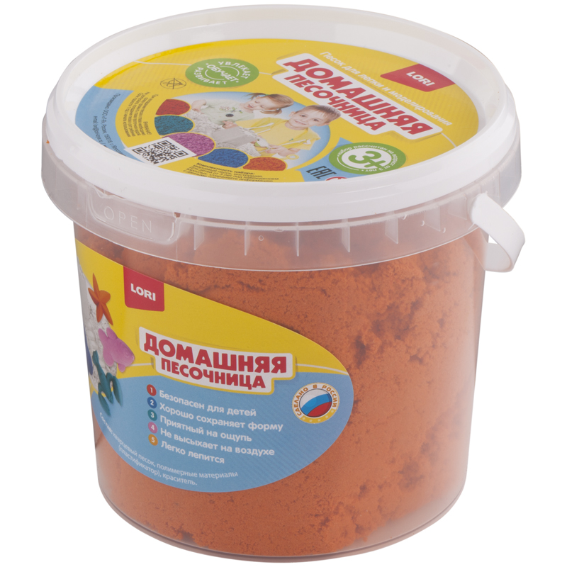 Песок для лепки Lori "Домашняя песочница", оранжевый, 1кг
