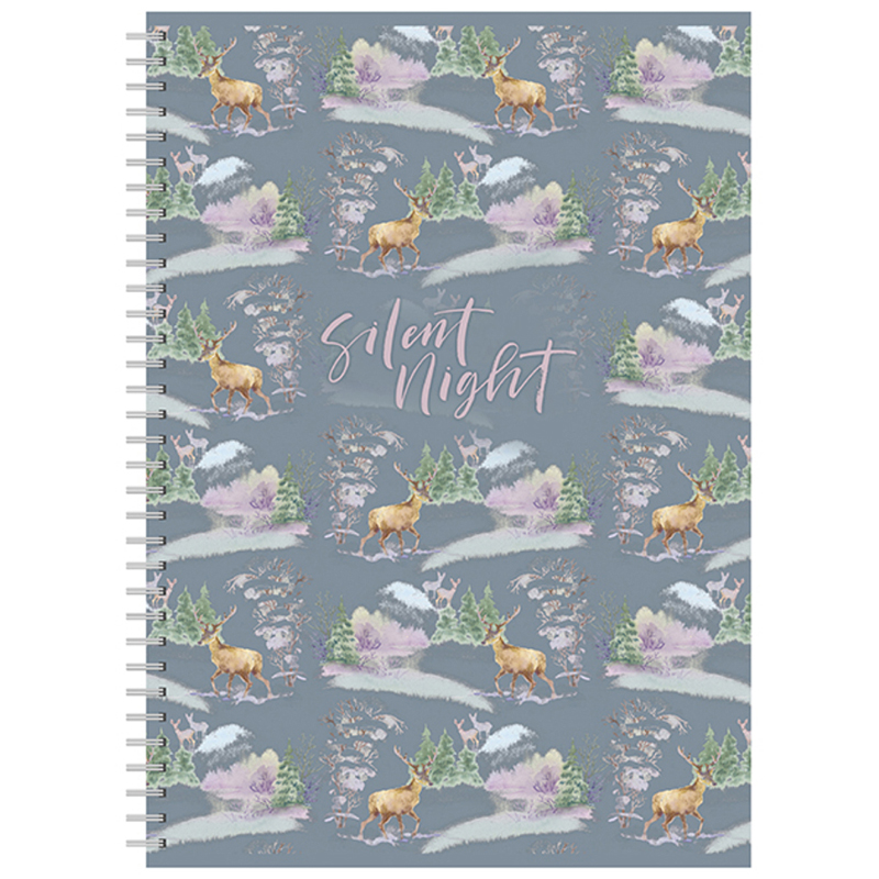Тетрадь 80л., А4, клетка, на гребне BG "Silent night", матовая ламинация