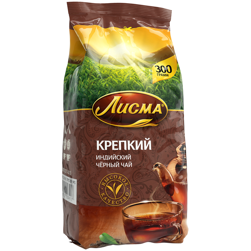Чай Лисма "Крепкий", черный, листовой, 300г